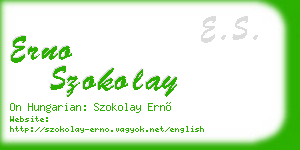 erno szokolay business card